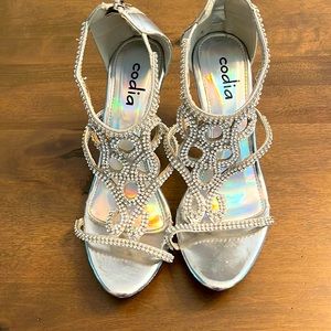 Rhinestone 3inch heeled sandals. Worn once
